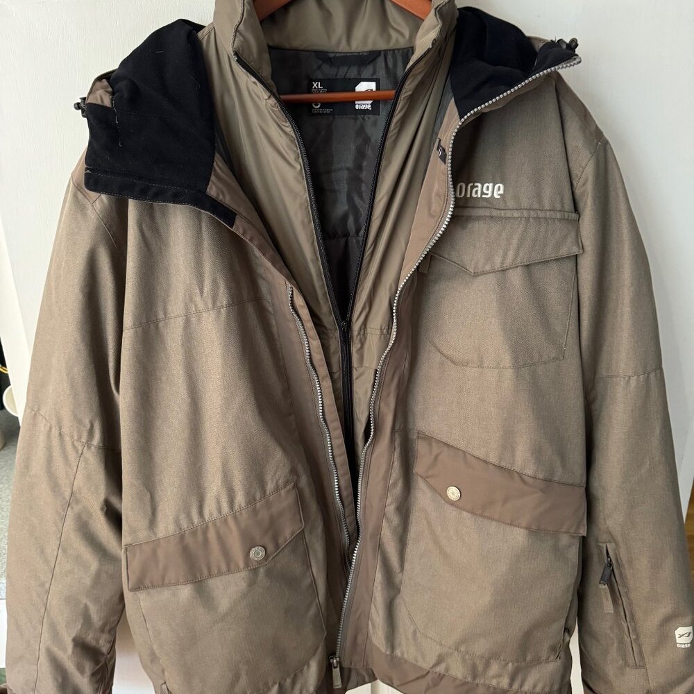 Orage Heather Military Baxter Winter Ski Jacket 3 in 1 Sz XL Like New $100